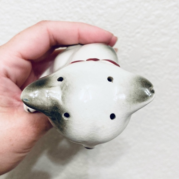 Vintage lucky cat ceramic white kitty cat figurine Japan Shaker - Picture 5 of 11